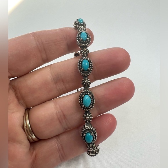 Vintage Carolyn Pollack American West Sterling Silver Turquoise Bracelet - Picture 8 of 13